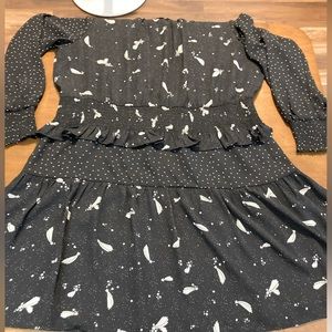 Popsugar 2XL midi dress black shooting stars